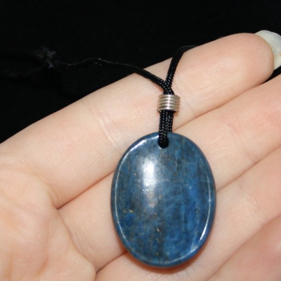Beautiful blue worry stone necklace